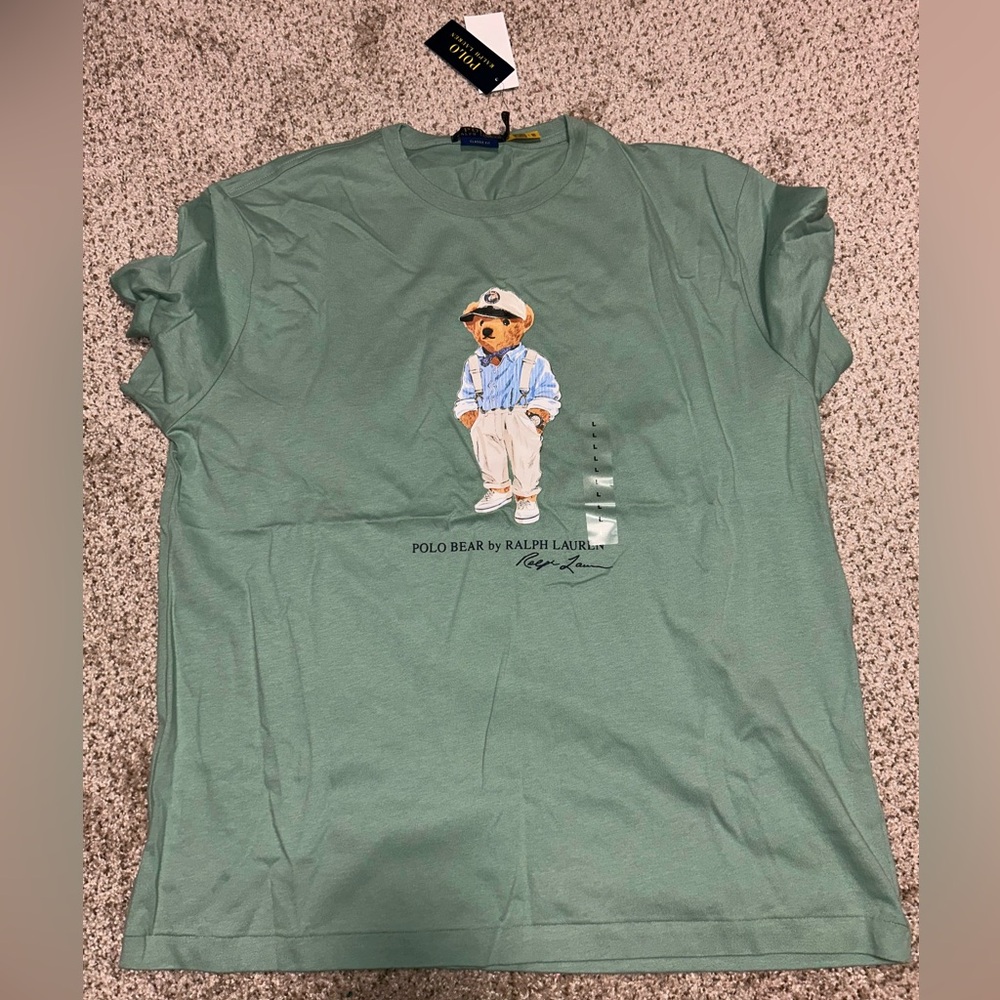 Polo Bear by Ralph Lauren- light green  
Men’s tshirt- large classic fit